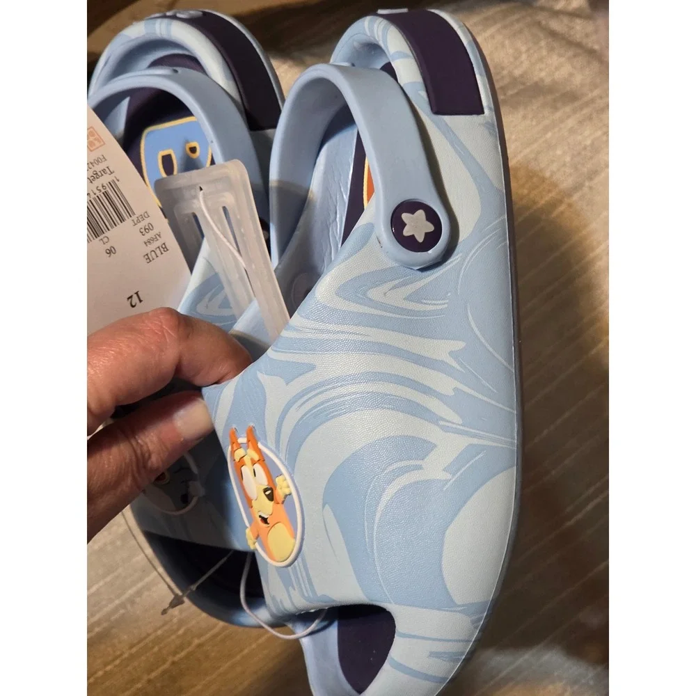 Bluey Ground Up Toddler Boys Girls Blue Marbled Clog Sandals Shoes Size 12 NWT